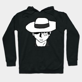 Luffy black and white Hoodie